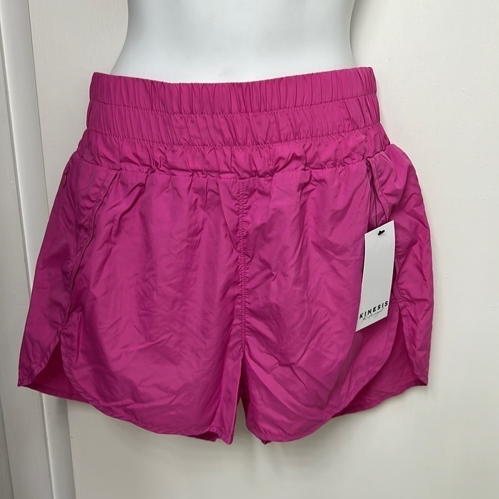 Kinesis Wind Runner, High Waisted Woven Pull-On Shorts, Rose Violet Sz S - Picture 1 of 7